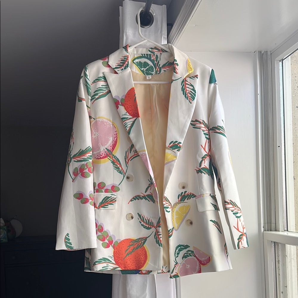 Effing Awesome Floral Print Blazer